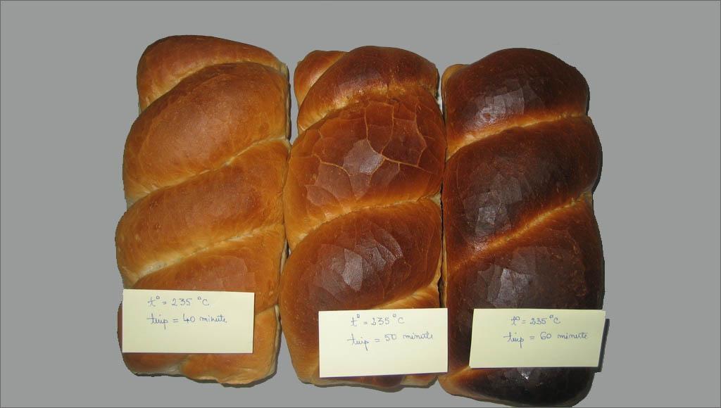 Bread processing (different temperatures and times)